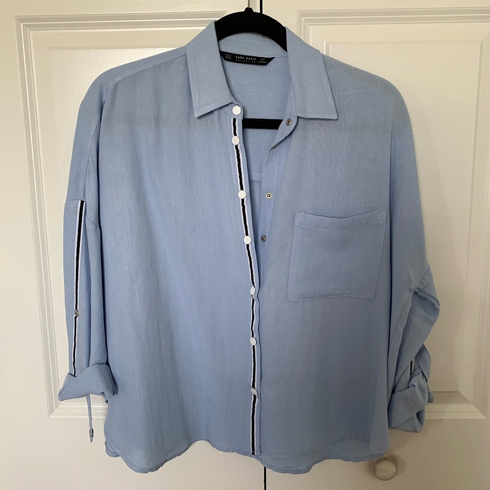Zara Long Sleeve Button Down Blouse